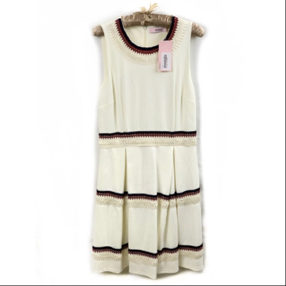 JustFab Day Novelty Trim Fit & Flare Dress